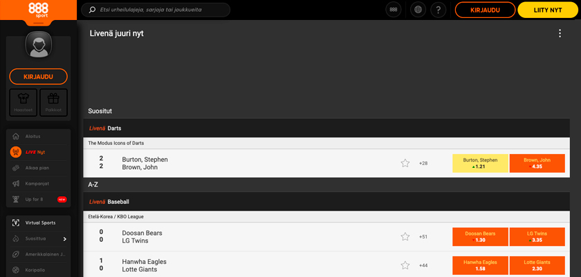 Kuvakaappaus 888sport Live Vedonlyonti